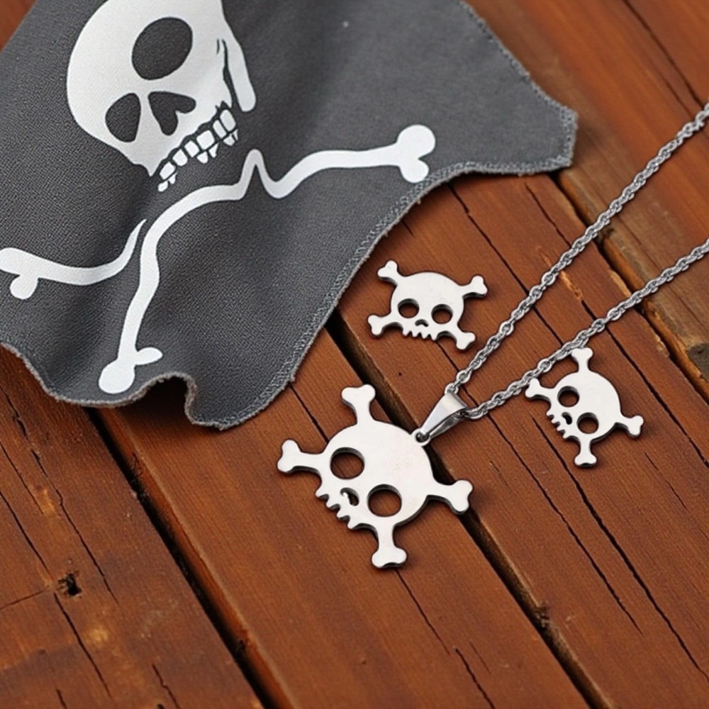 🔥 CLEARANCE 🔥 Stunning Skull Necklace and Earrings Jewelry Set - NWOT